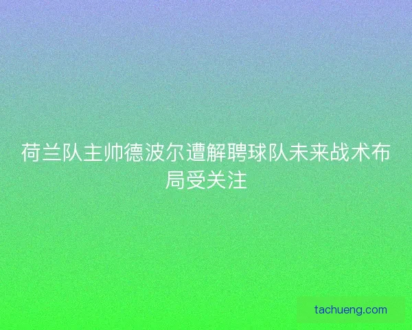 荷兰队主帅德波尔遭解聘球队未来战术布局受关注